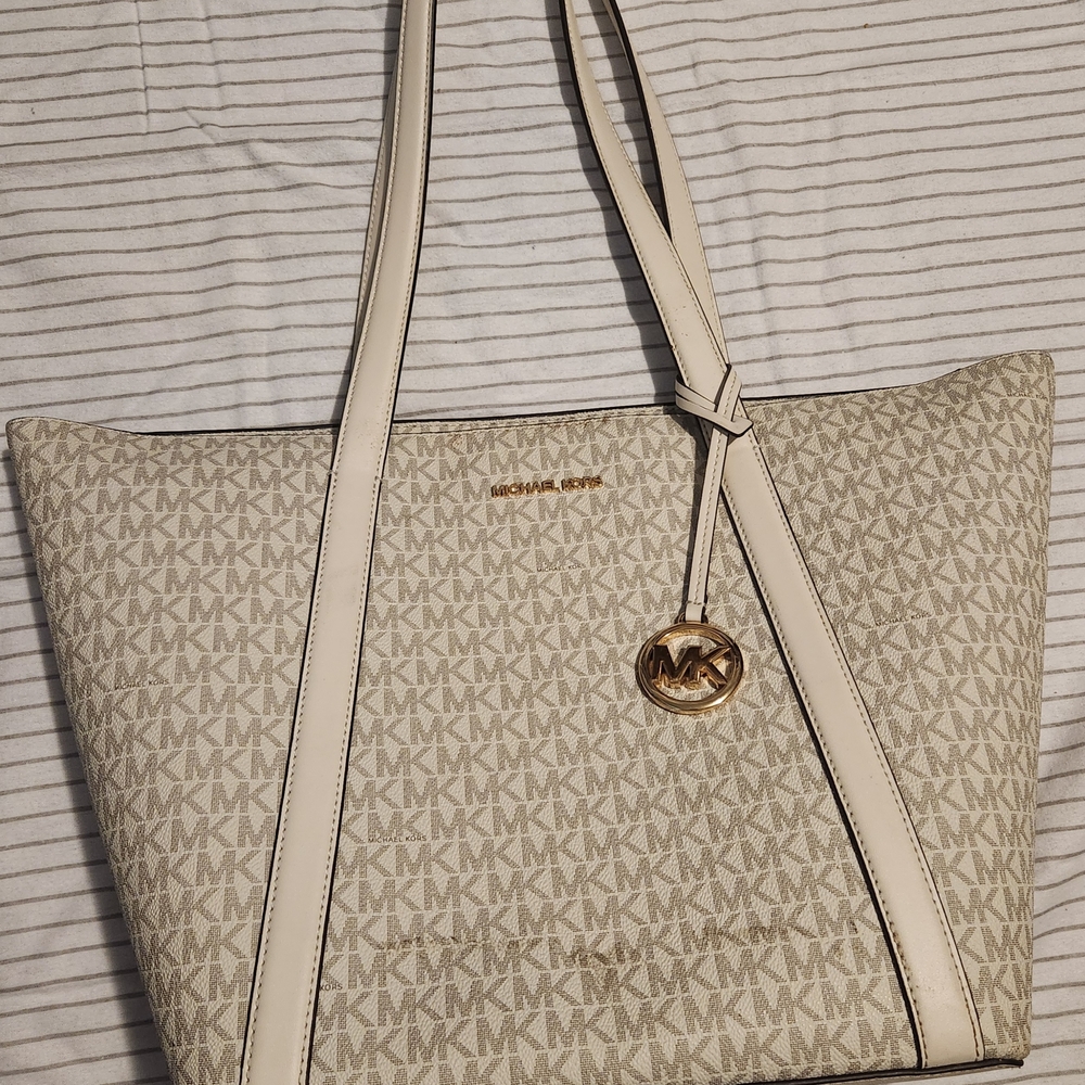Michael Kors Beige Monogram Tote